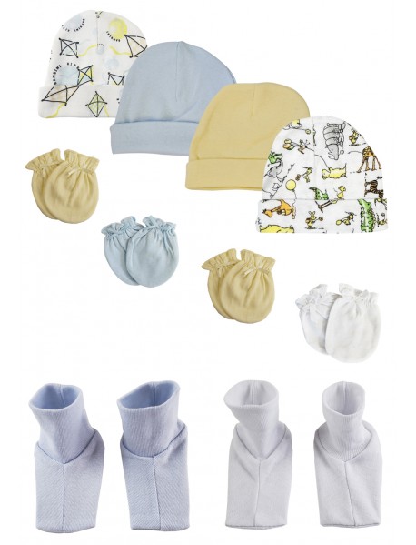 Baby Boys Caps, Booties and Mittens (Pack of 10)
