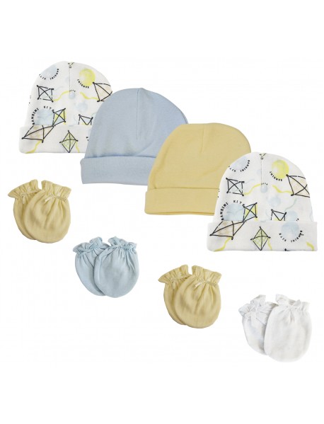 Baby Boys Caps and Mittens (Pack of 8)