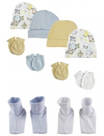 Baby Boys Caps, Booties and Mittens (Pack of 10)
