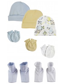 Baby Boys Caps, Booties and Mittens (Pack of 8)