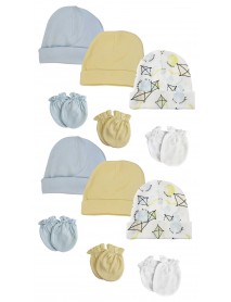 Baby Boys Caps and Mittens (Pack of 12)