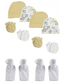 Baby Boy, Baby Girl, Unisex Infant Caps, Booties and Mittens (Pack of 10)