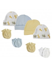 Baby Boys Caps and Mittens (Pack of 8)