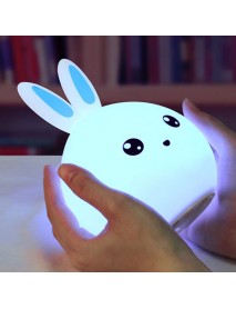 DecBest Cute Rabbit Night Light Touch Color Change USB Charging LED Lamp Home Decor