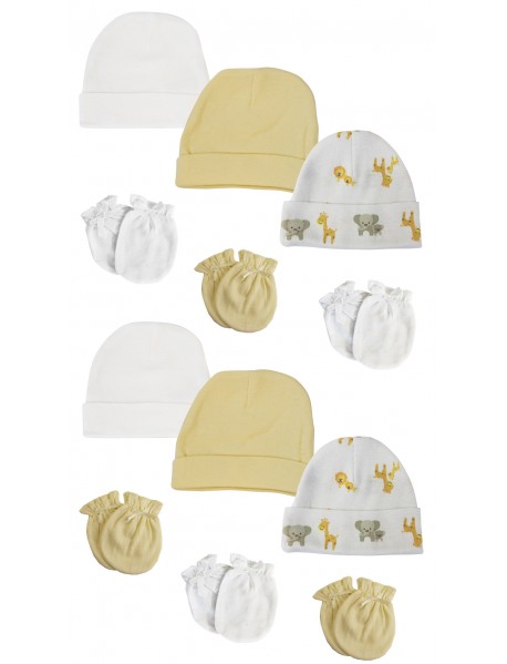 Baby Boy, Baby Girl, Unisex Infant Caps and Mittens (Pack of 12)