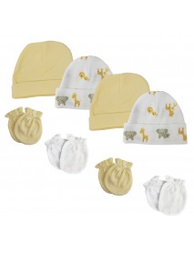 Baby Boy, Baby Girl, Unisex Infant Caps and Mittens (Pack of 8)