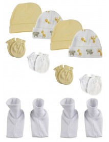 Baby Boy, Baby Girl, Unisex Infant Caps, Booties and Mittens (Pack of 10)