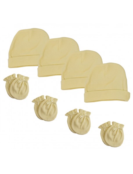 Baby Boy, Baby Girl, Unisex Infant Caps and Mittens (Pack of 8)