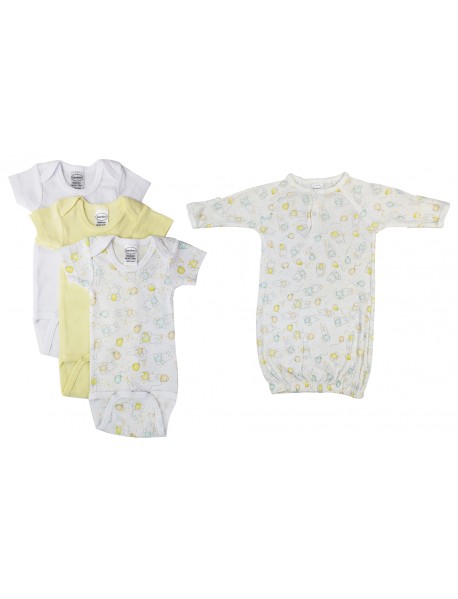 Unisex Baby 4 Pc Layette Sets