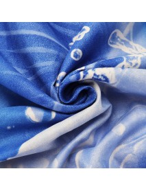 3PCS 200 x 230cm 3D Blue Rose Printed Bedding Pillowcase Quilt Cover Bedding Sets Queen Size