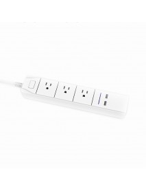 DHEKINGD D800 Smart Wifi APP Control Power Strip with 3 US Outlets Plug 2 USB Fast Charging Socket App Control Work Power Outlet