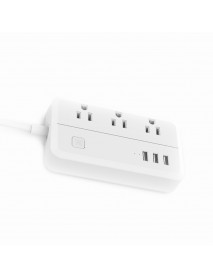 DHEKINGD D222 Smart WIFI APP Control Power Strip with 3 US Outlets Plug 3 USB Fast Charging Socket App Control Work Power Outlet