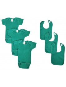 Unisex Baby 6 Pc Onezies and Bibs