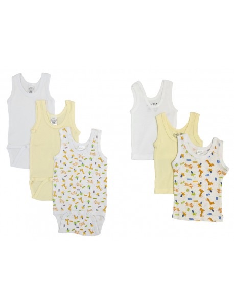 Unisex Baby 6 Pc Onezies and Tank Tops