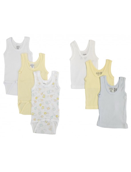 Unisex Baby 6 Pc Onezies and Tank Tops