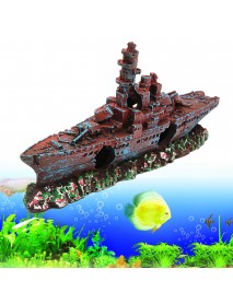 Aquarium Destroyer Navy War Boat Ship Wreck Fish Tank Cave Decorations Ornament