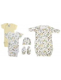 Unisex Newborn Baby 5 Pc Layette Sets