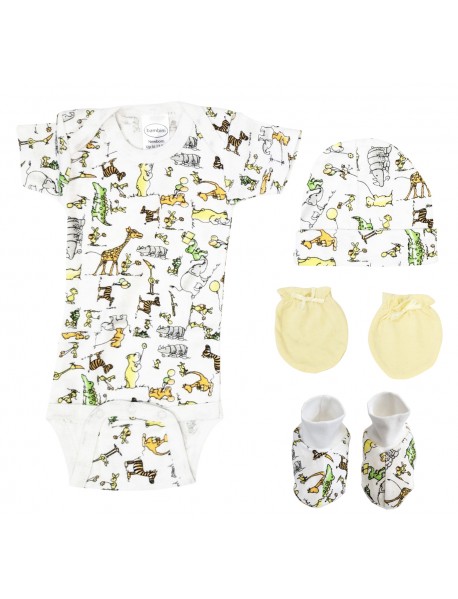Unisex Newborn Baby 4 Pc Layette Sets