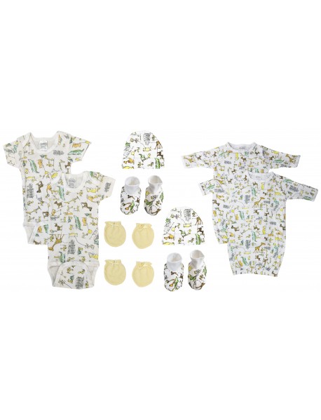 Unisex Newborn Baby 10 Pc Layette Sets