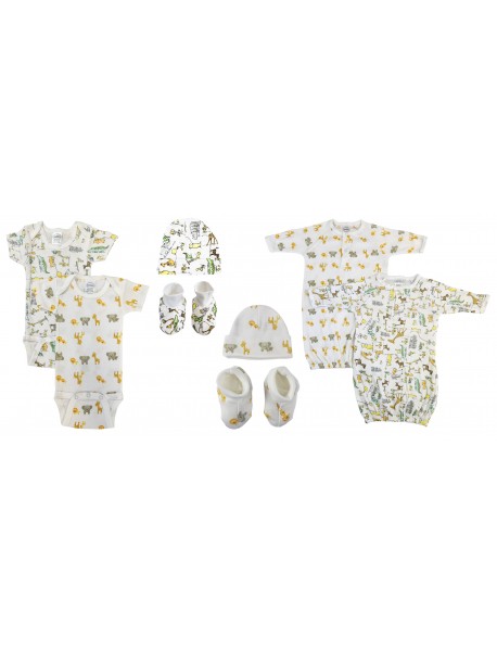 Unisex Newborn Baby 8 Pc Layette Sets