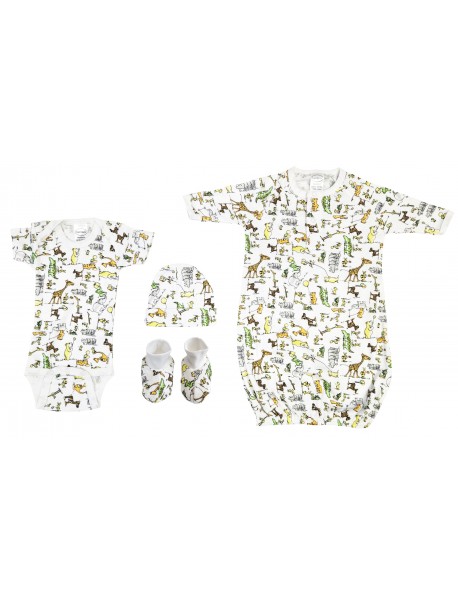 Unisex Newborn Baby 4 Pc Layette Sets