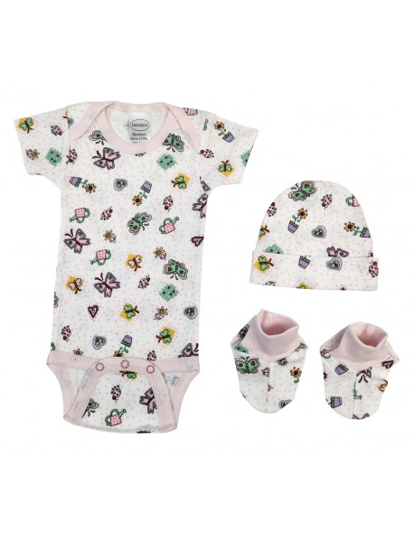 Newborn Baby Girl 3 Pc Layette Sets