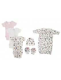 Newborn Baby Girl 6 Pc Layette Sets