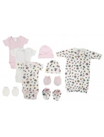 Newborn Baby Girl 9 Pc Layette Sets