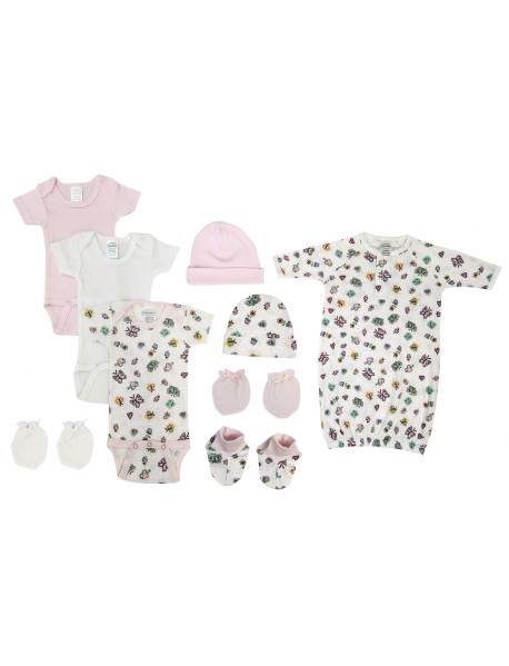 Newborn Baby Girl 9 Pc Layette Sets