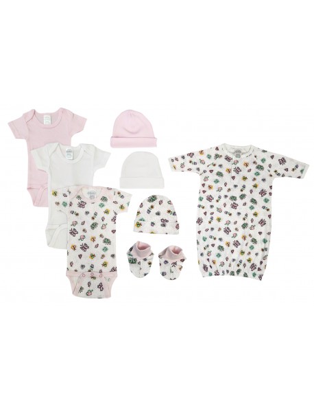 Newborn Baby Girl 8 Pc Layette Sets