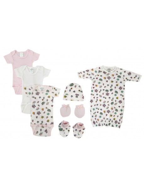 Newborn Baby Girl 7 Pc Layette Sets