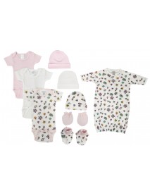 Newborn Baby Girl 9 Pc Layette Sets