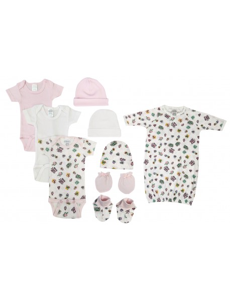 Newborn Baby Girl 9 Pc Layette Sets