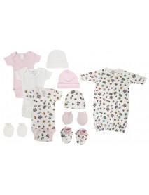 Newborn Baby Girl 10 Pc Layette Sets
