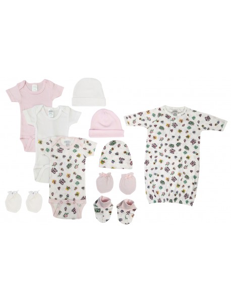 Newborn Baby Girl 10 Pc Layette Sets