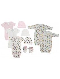 Newborn Baby Girl 9 Pc Layette Sets