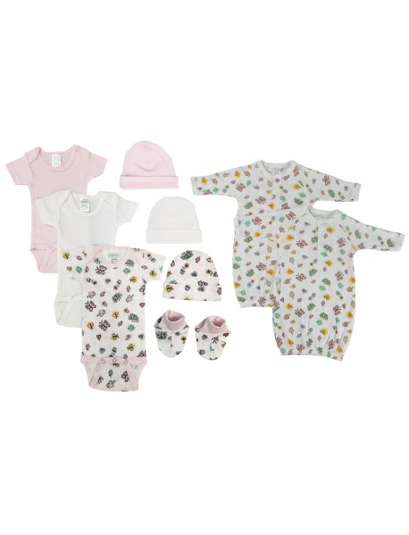 Newborn Baby Girl 9 Pc Layette Sets