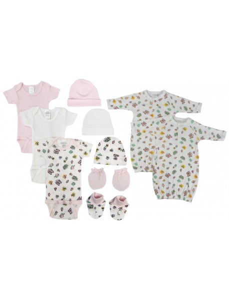 Newborn Baby Girl 10 Pc Layette Sets