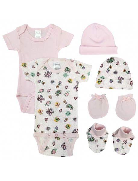 Newborn Baby Girl 6 Pc Layette Sets