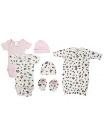 Newborn Baby Girl 6 Pc Layette Sets