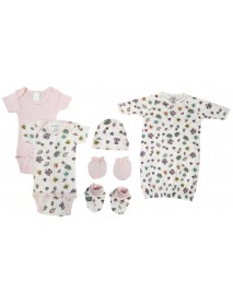 Newborn Baby Girl 6 Pc Layette Sets