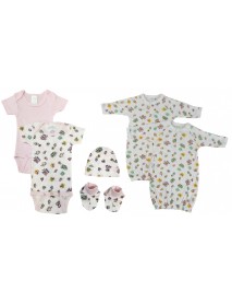 Newborn Baby Girl 6 Pc Layette Sets