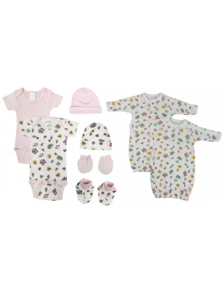 Newborn Baby Girl 8 Pc Layette Sets