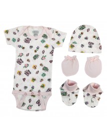 Newborn Baby Girl 4 Pc Layette Sets