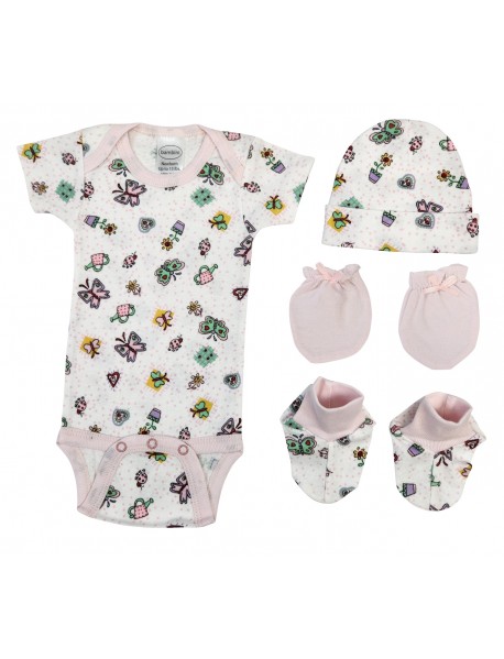Newborn Baby Girl 4 Pc Layette Sets