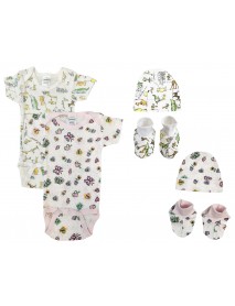 Newborn Baby Girl 6 Pc Layette Sets