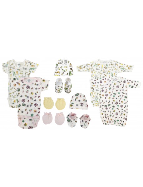 Newborn Baby Girl 10 Pc Layette Sets