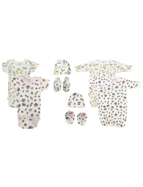 Newborn Baby Girl 8 Pc Layette Sets