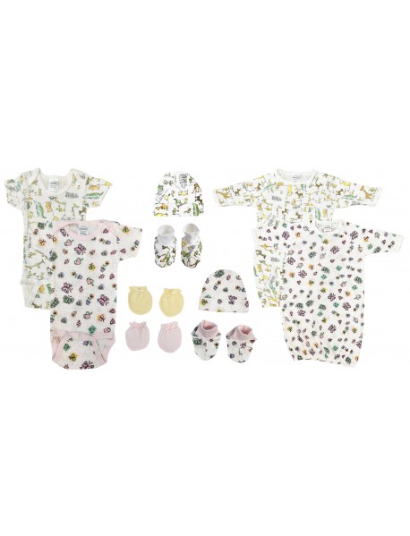 Newborn Baby Girl 10 Pc Layette Sets