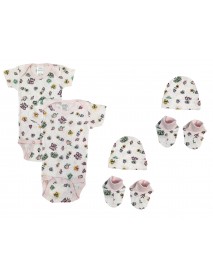 Newborn Baby Girl 6 Pc Layette Sets